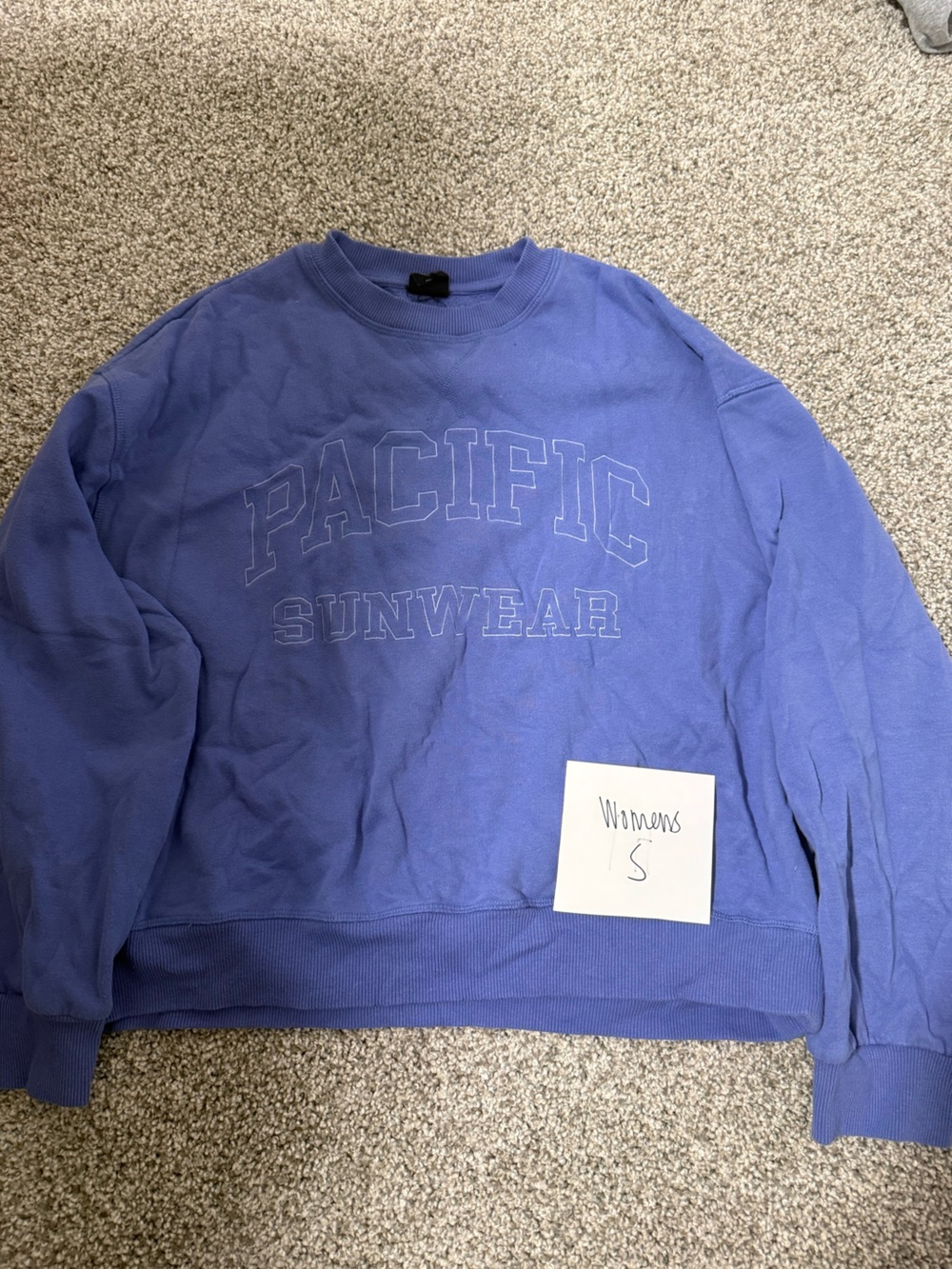 Pacific Sunwear Periwinkle Oversized Crewneck Sweatshirt